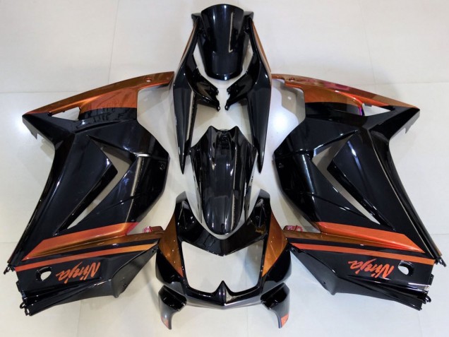 Beste Kawasaki Ninja 250 Motorrad Verkleidung 2008-2012 - Glanzendes Schwarz Orange