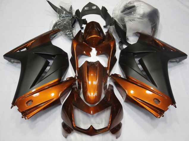Beste Kawasaki Ninja 250 Motorrad Verkleidung 2008-2012 - Orange Matt Schwarz