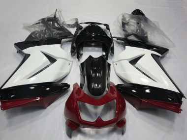 Beste Kawasaki Ninja 250 Motorrad Verkleidung 2008-2012 - Weiss Rot Glanzendes Schwarz