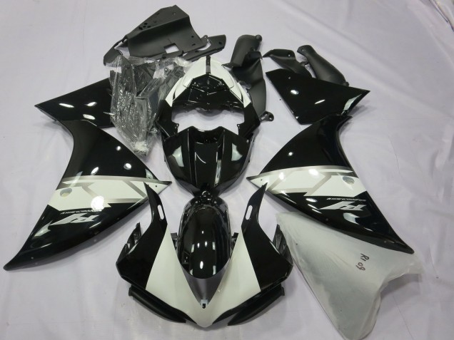 Beste Yamaha R1 Motorrad Verkleidung 2012-2014 - Glanzendes Schwarz Weiss Silber