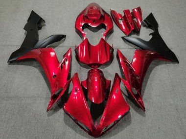 Beste Yamaha R1 Motorrad Verkleidung 2004-2006 - Bonbon Rot Matt Schwarz