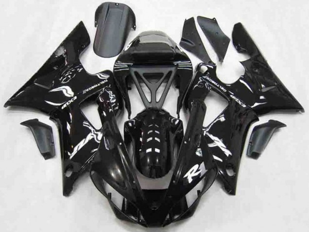 Beste Yamaha R1 Motorrad Verkleidung 2000-2001 - Glanzendes Schwarz Weiss
