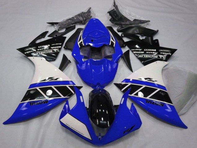 Beste Yamaha R1 Motorrad Verkleidung 2012-2014 - Weiss Blau Glanzendes Schwarz