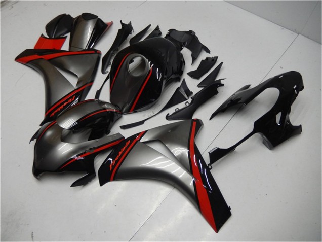Beste Honda CBR1000RR Motorrad Verkleidung 2008-2011 - Grau Rot Glanzendes Schwarz