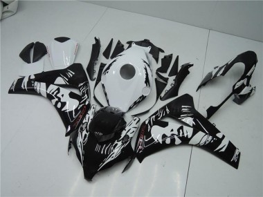 Beste Honda CBR1000RR Abs Verkleidungen 2008-2011 - Weiss Glanzendes Schwarz