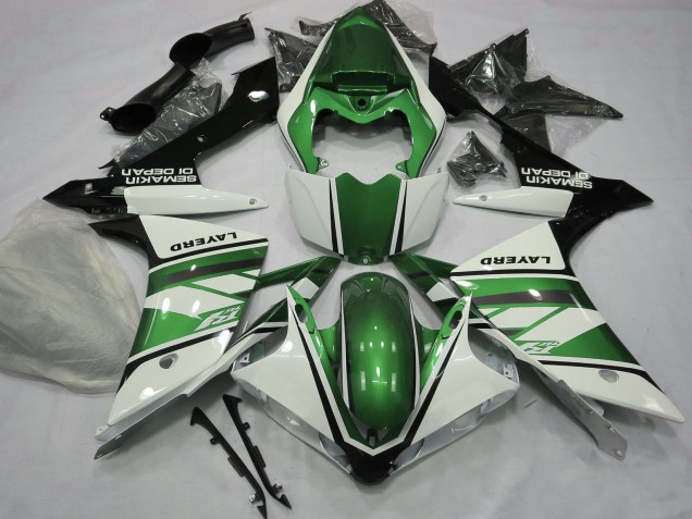 Beste Yamaha R1 Motorrad Verkleidung 2007-2008 - Weiss Grun Schwarz