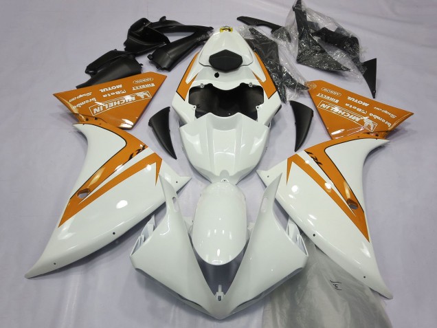 Beste Yamaha R1 Motorrad Verkleidung 2012-2014 - Weiss Orange