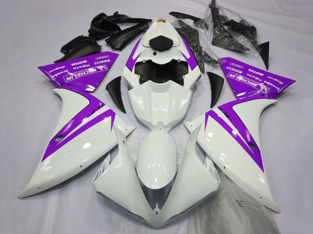 Beste Yamaha R1 Motorrad Verkleidung 2012-2014 - Weiss Lila