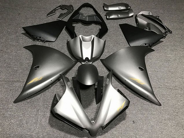 Beste Yamaha R1 Motorrad Verkleidung 2012-2014 - Matt Grau Gold Aufkleber