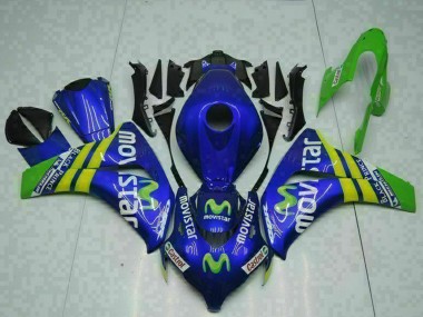 Beste Honda CBR1000RR Motorrad Verkleidung 2008-2011 - Blau Gelb Grun MoviStar Castrol