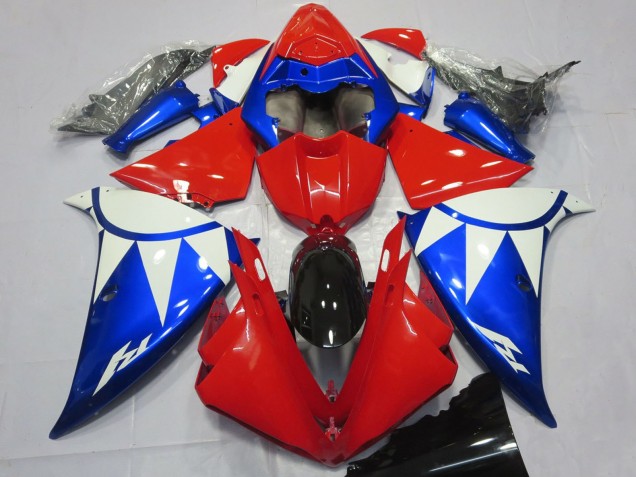 Beste Yamaha R1 Motorrad Verkleidung 2012-2014 - Weiss Rot Blau Schwarz