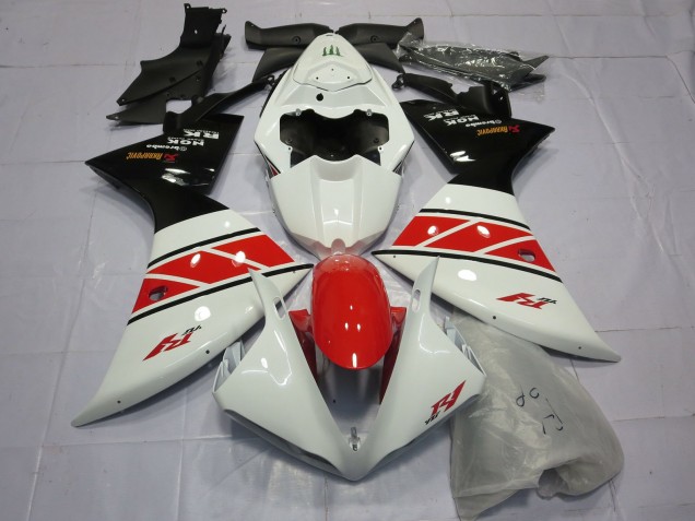 Beste Yamaha R1 Motorrad Verkleidung 2012-2014 - Weiss Rot Schwarz