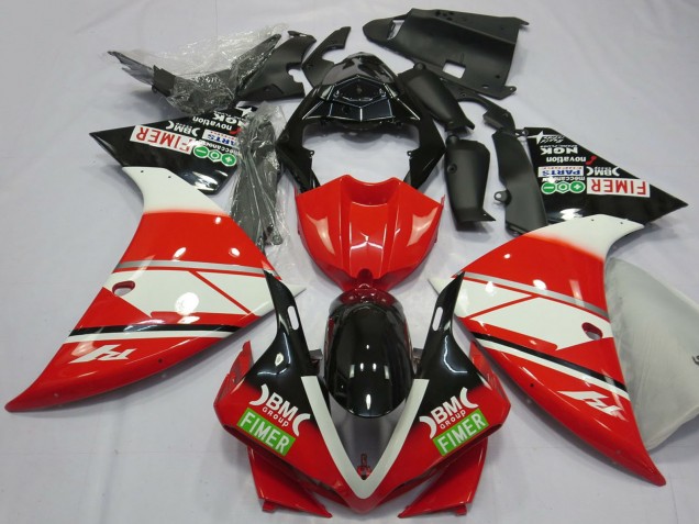 Beste Yamaha R1 Motorrad Verkleidung 2012-2014 - Rot Weiss Schwarz Fimer