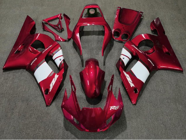 Beste Yamaha R6 Motorrad Verkleidung 1998-2002 - Rot Weiss
