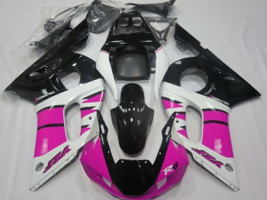 Beste Yamaha R6 Motorrad Verkleidung 1998-2002 - Weiss Rosa Glanzendes Schwarz