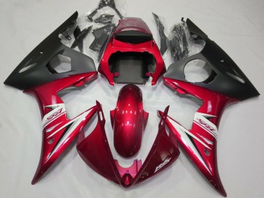 Beste Yamaha R6 Motorrad Verkleidung 2003-2004 - Rot Weiss Matt Schwarz