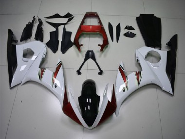 Beste Yamaha R6 Motorrad Verkleidung 2003-2004 - Weiss Rot Glanzendes Schwarz