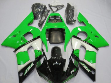 Beste Yamaha R6 Motorrad Verkleidung 1998-2002 - Grun Weiss Glanzendes Schwarz