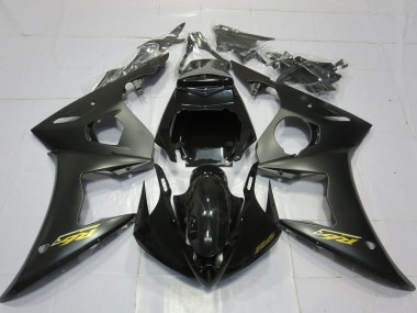 Beste Yamaha R6 Motorrad Verkleidung 2003-2004 - Glanzendes Schwarz Matt Schwarz Gold Aufkleber
