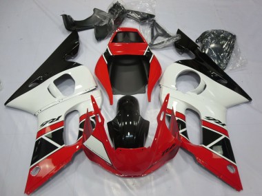 Beste Yamaha R6 Motorrad Verkleidung 1998-2002 - Rot Weiss Glanzendes Schwarz OEM Stil