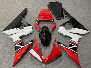 Beste Yamaha R6 Motorrad Verkleidung 2003-2004 - Rot Weiss Glanzendes Schwarz