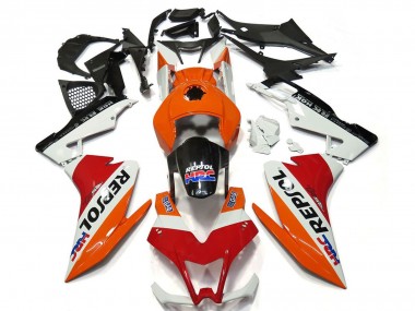 Beste Aprilia RS4 125 Motorrad Verkleidung 2012-2018 - Orange Weiss Rot Glanzendes Schwarz Repsol