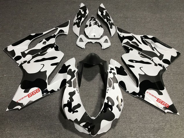 Beste Ducati 899 Motorrad Verkleidung 2011-2014 - Weiss Schwarz Camouflage