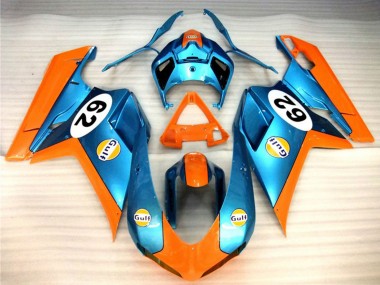 Beste Ducati 848 1098 1198 Motorrad Verkleidung 2007-2014 - Orange Blau Gulf 62