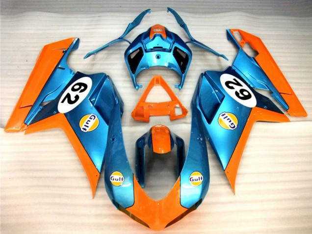 Beste Ducati 848 1098 1198 Motorrad Verkleidung 2007-2014 - Orange Blau Gulf 62