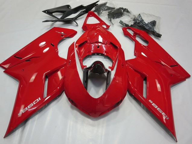 Beste Ducati 1098 Motorrad Verkleidung 2007-2014 - Glanzendes Rot Glanzendes Schwarz
