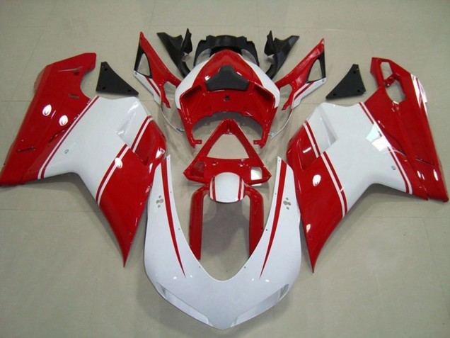 Beste Ducati 848 1098 1198 Motorrad Verkleidung 2007-2014 - Weiss Rot