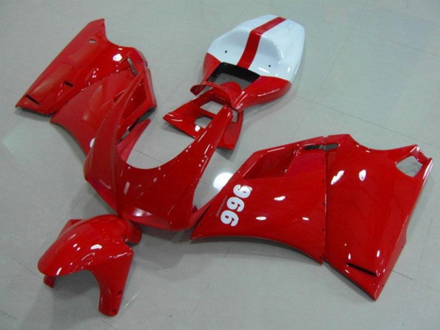 Beste Ducati 996 Motorrad Verkleidung 1993-2005 - Glanzendes Rot Weiss