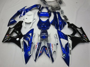 Beste BMW S1000RR Motorrad Verkleidung 2009-2014 - Weiss Blau Glanzendes Schwarz Virgin Atlantic