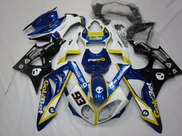 Beste BMW S1000RR Motorrad Verkleidung 2009-2014 - Weiss Gelb Blau Glanzendes Schwarz GoldBet 93