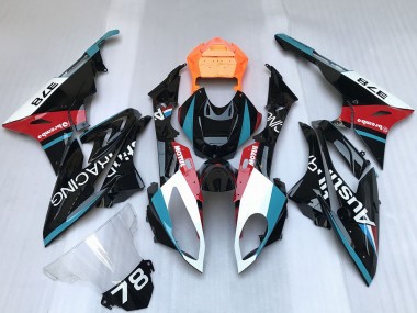 Beste BMW S1000RR Motorrad Verkleidung 2009-2014 - Weiss Blau Rot Orange Motul Austin Rennen