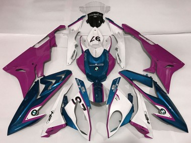 Beste BMW S1000RR Motorrad Verkleidung 2009-2014 - Weiss Lila Blau