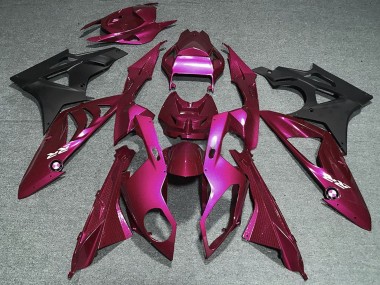 Beste BMW S1000RR Motorrad Verkleidung 2009-2014 - Dunkel Rosa Matt Schwarz