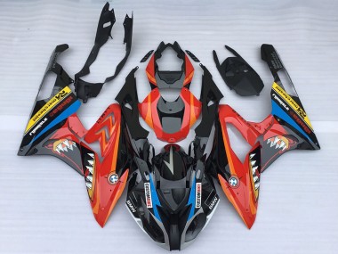 Beste BMW S1000RR Motorrad Verkleidung 2015-2016 - Rot Glanzendes Schwarz Hai