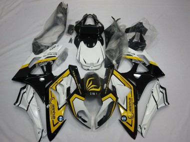 Beste BMW S1000RR Motorrad Verkleidung 2009-2014 - Weiss Gelb Glanzendes Schwarz