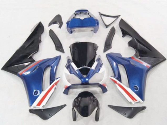 Beste Triumph Daytona 675 Motorrad Verkleidung 2006-2008 - Blau Weiss Rot Glanzendes Schwarz