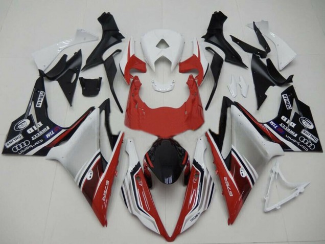 Beste Triumph Daytona 675 Motorrad Verkleidung 2013-2016 - Weiss Rot Silber Glanzendes Schwarz