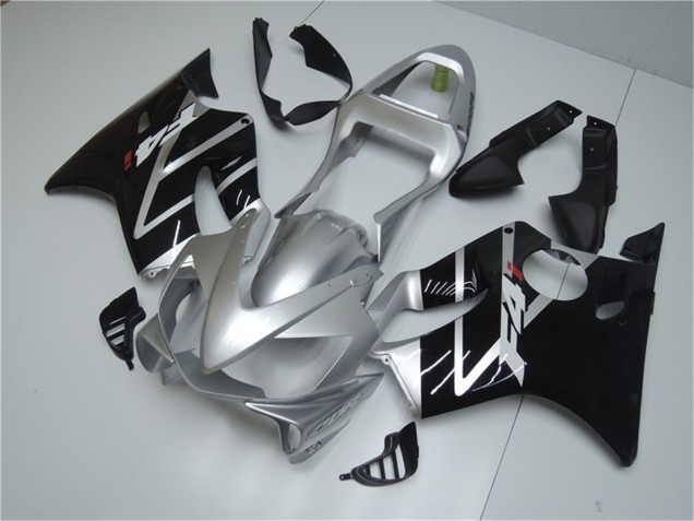 Beste Honda CBR600 F4i Motorrad Verkleidung 2001-2003 - Silber Glanzendes Schwarz