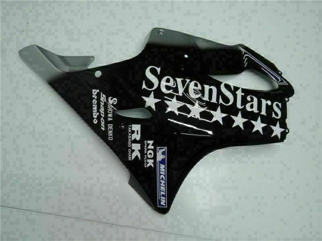 Beste Honda CBR600 F4i Motorrad Verkleidung 2001-2003 - Glanzendes Schwarz Silber SevenStars