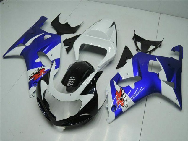 Beste Suzuki GSXR 600/750 Motorrad Verkleidung 2001-2003 - Weiss Blau Schwarz