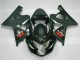 Beste Suzuki GSXR 600/750 Motorrad Verkleidung 2004-2005 - Glanzendes Schwarz Matt Schwarz Rot Aufkleber