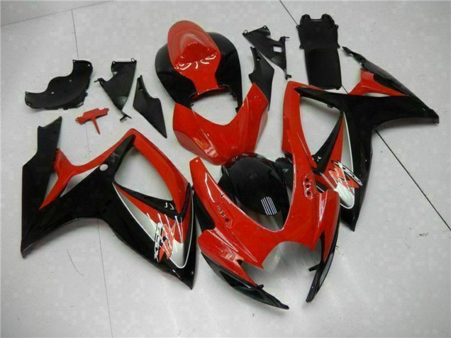 Beste Suzuki GSXR 600/750 Motorrad Verkleidung 2006-2007 - Rot Glanzendes Schwarz