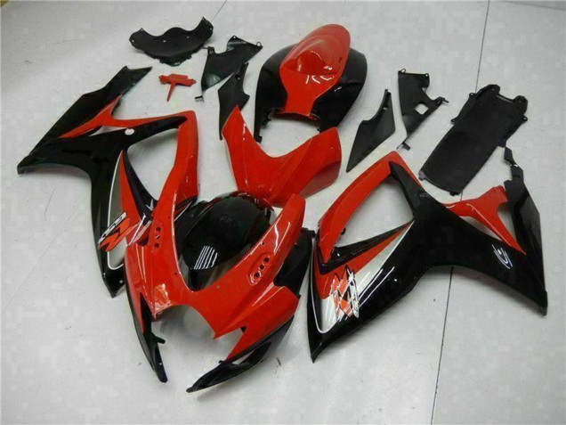 Beste Suzuki GSXR 600/750 Motorrad Verkleidung 2006-2007 - Rot Glanzendes Schwarz
