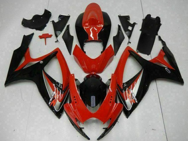 Beste Suzuki GSXR 600/750 Motorrad Verkleidung 2006-2007 - Rot Glanzendes Schwarz