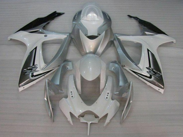 Beste Suzuki GSXR 600/750 Motorrad Verkleidung 2006-2007 - Weiss Silber