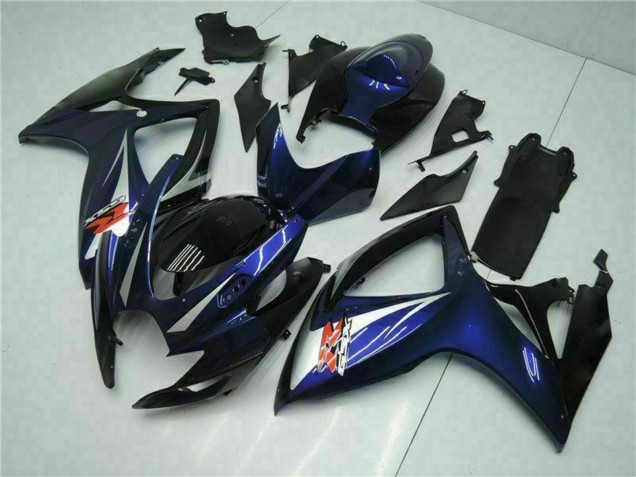 Beste Suzuki GSXR 600/750 Motorrad Verkleidung 2006-2007 - Glanzendes Schwarz Blau